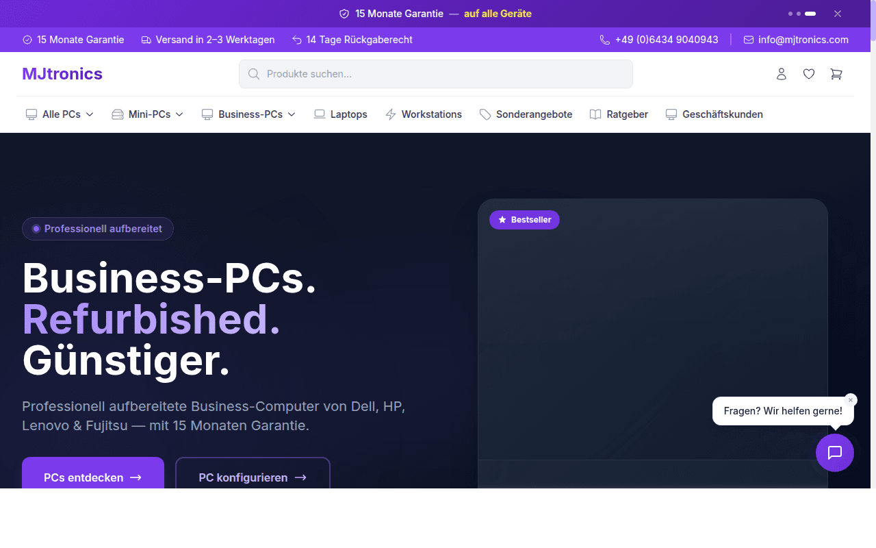 mjtronics.de Screenshot