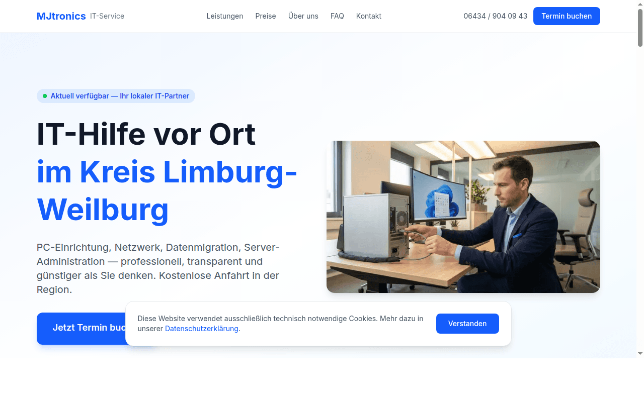 service.mjtronics.de Screenshot